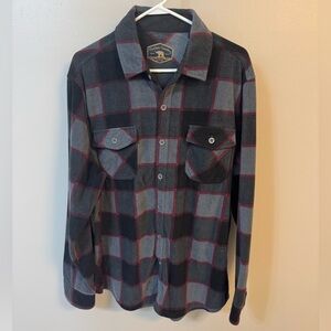 Men's Black and Gray Plaid Button Down Shirt